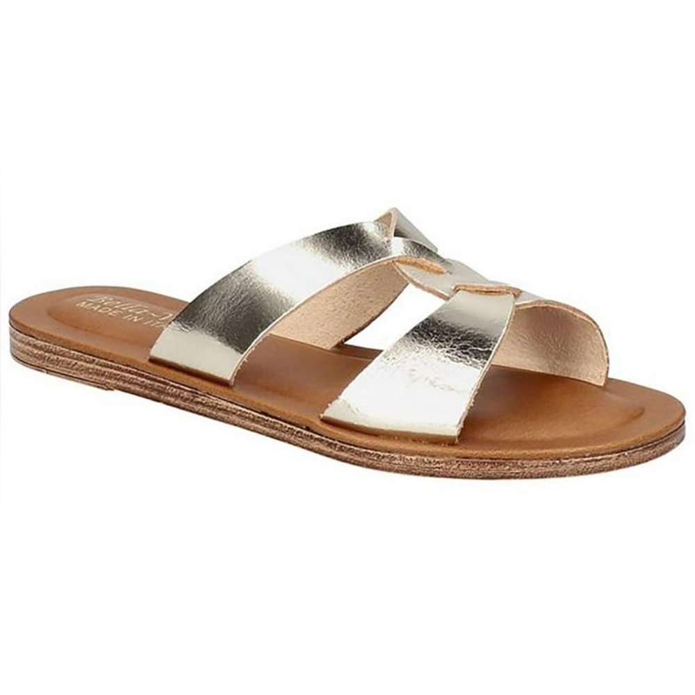 Bella Vita Womens Dov-Italy Leather Slip-On Slide Sandals